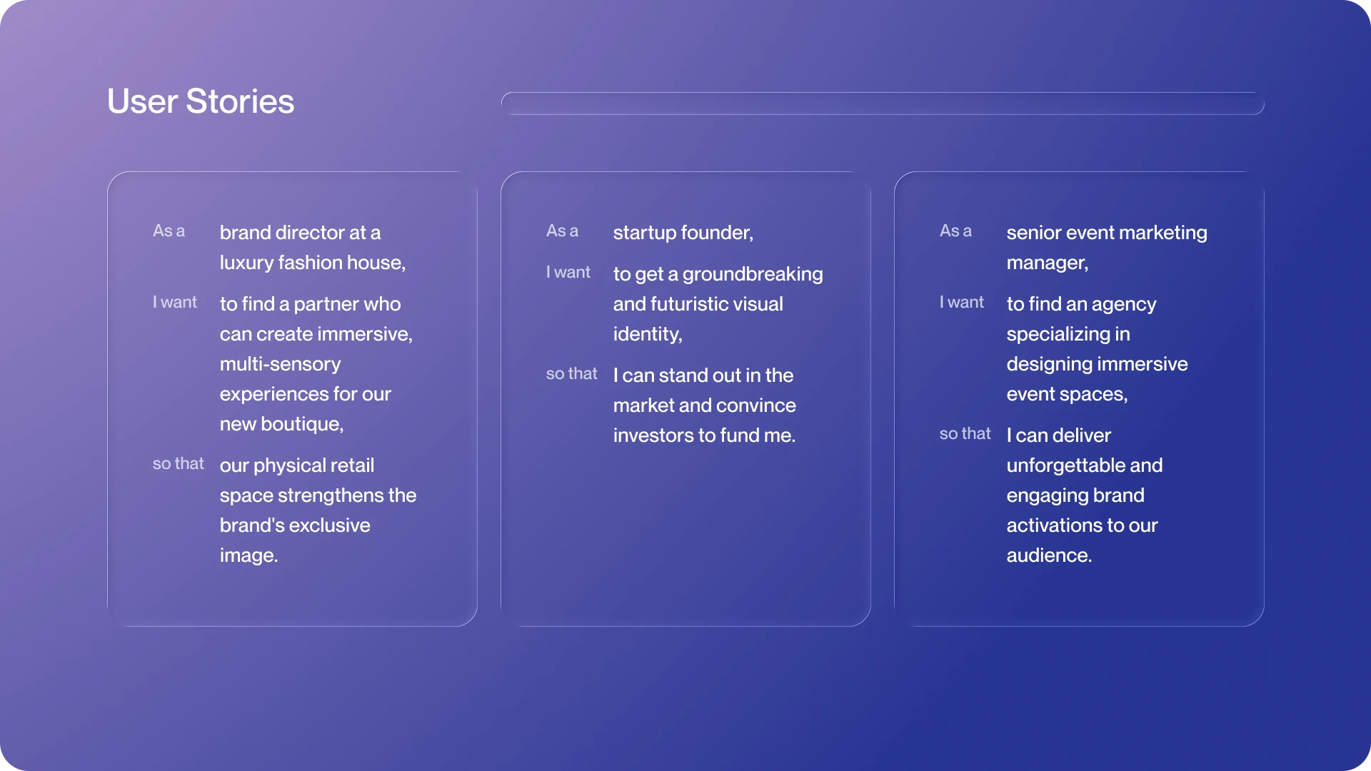 AURA Studio - User Stories